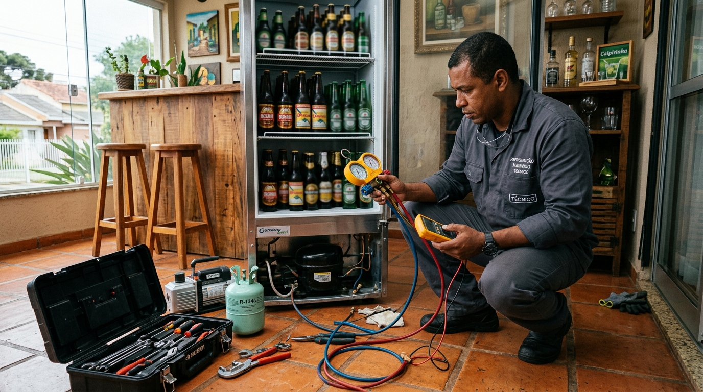 Técnico de conserto de cervejeira em residência em Belo Horizonte‑MG